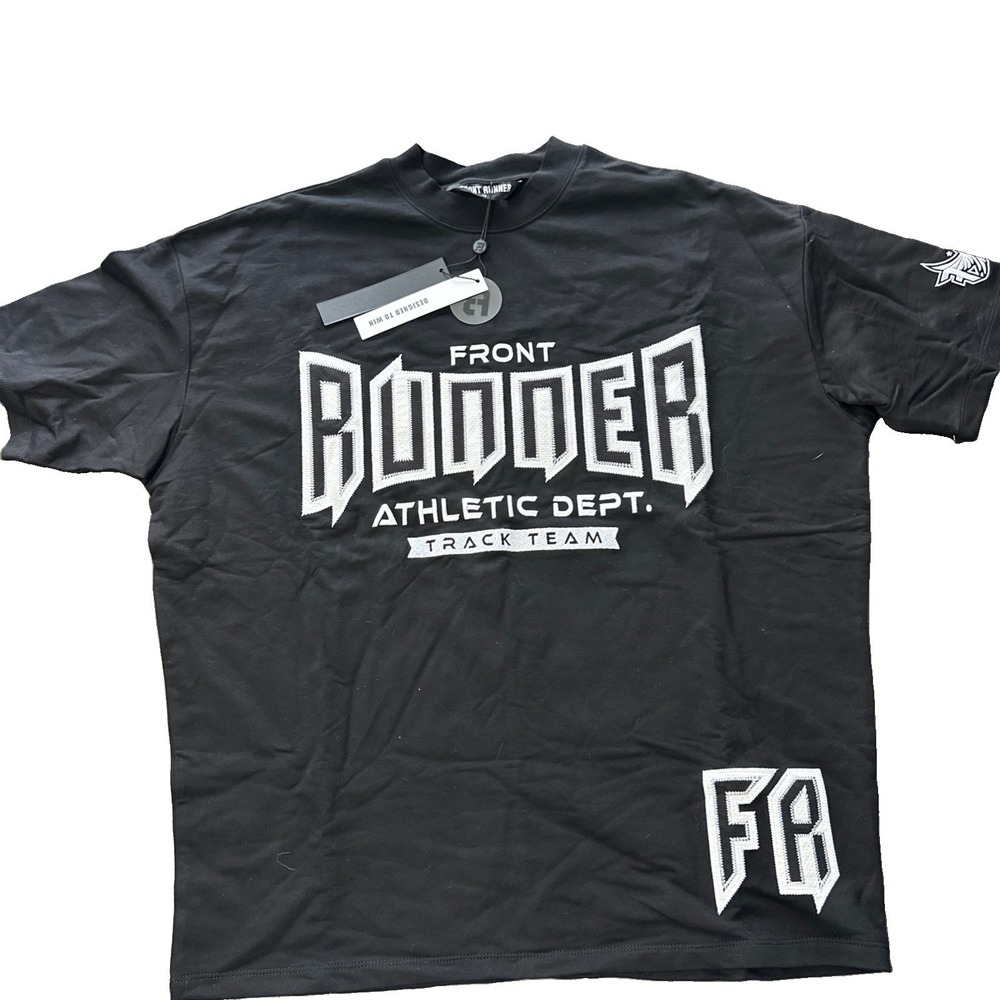 Front Runner T Shirt Mens Logo Graphic Tee Back Print Streetwear Summer Size XS